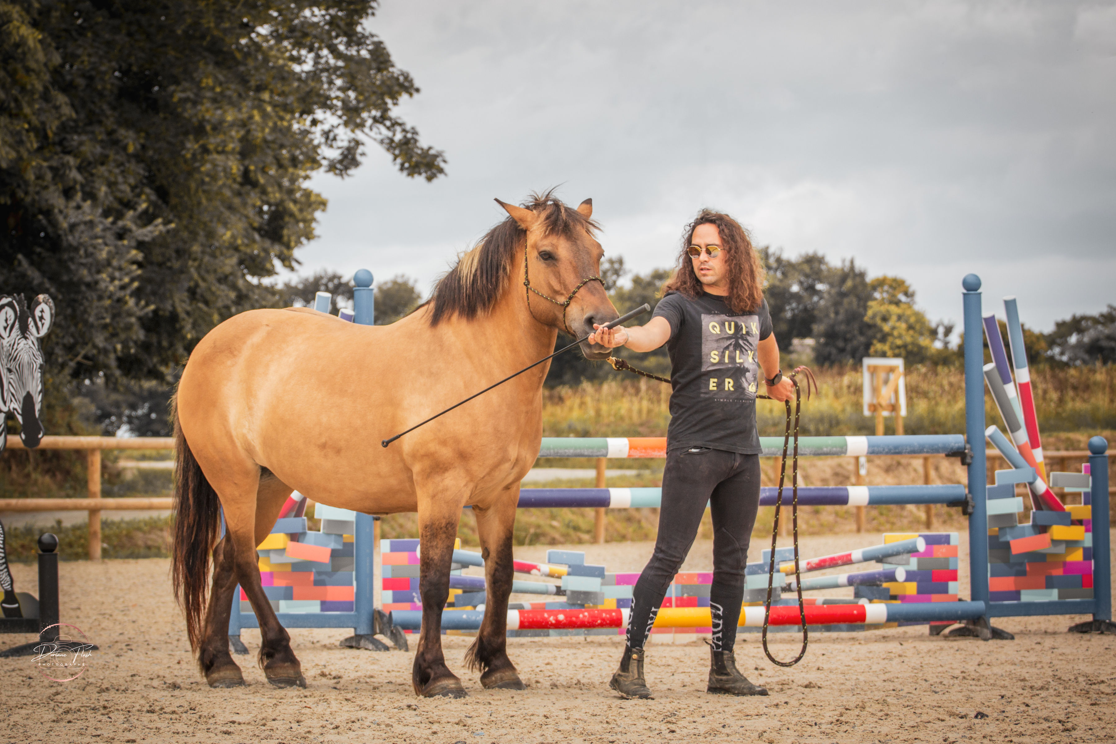 Cavalier en concours extérieur